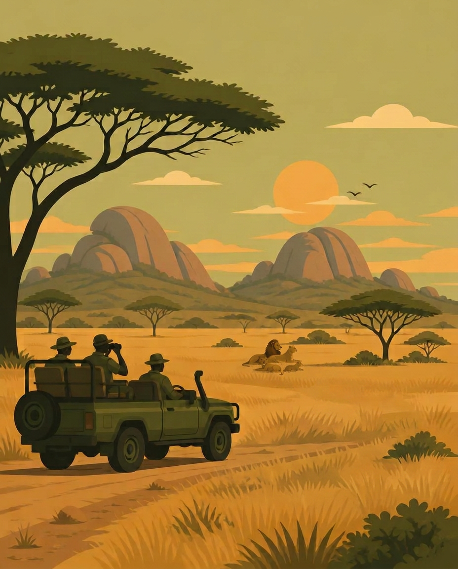 Kruger National Park landscape in South Africa